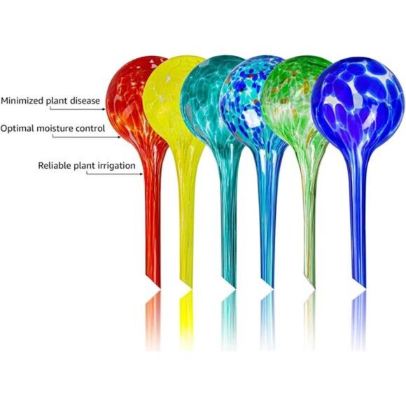 Plant Watering Globes Set of 6 - Small Self Watering Globes for Indoor & Outdoor - Picture 4 of 7